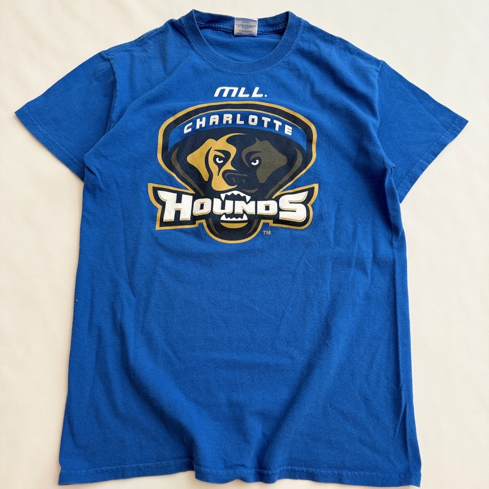 Gildan Charlotte Hounds MLL T-Shirt Mens Small Blue Bitter 4 Lacrosse Tee